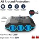 High-Power 120W 7-in-1 Car Charger with 3 Sockets and 4 USB Ports - Individual Switches LED Voltage Display for Efficient Multi-Device Charging High-Power 120W 7-in-1 Car Charger with 3 Sockets and 4 USB Ports - Individual Switches LED Voltage Display for Efficient Multi-Device Charging