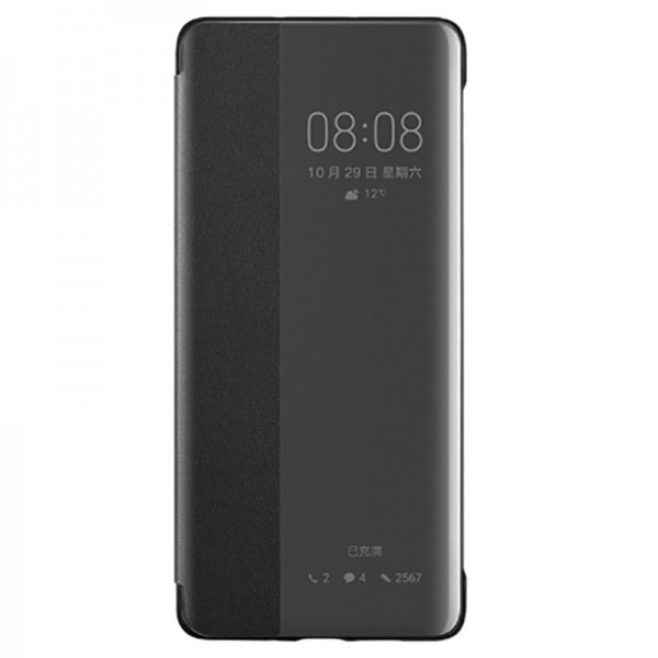 Phone Case For Huawei P20 P20 Pro P30 P30 Pro Full Body Case Leather Flip Flip with Windows Auto Sleep / Wake Up Solid Color Hard PU Leather