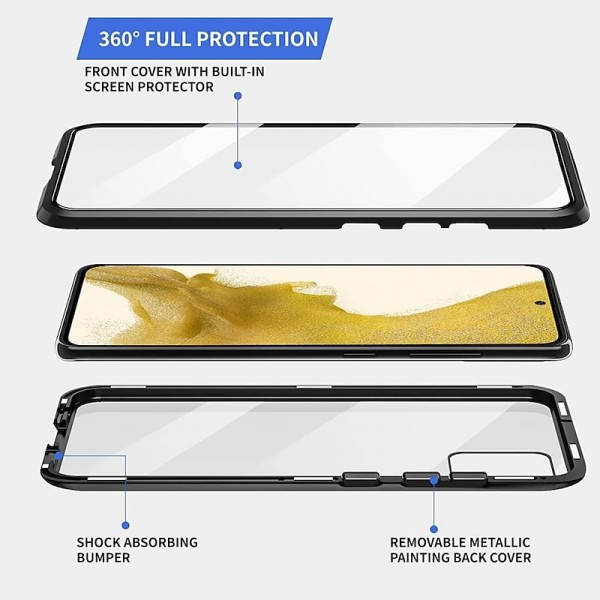 Magnetic Case with Screen Protector for Samsung Galaxy S24 S23 S22 S21 S20 Plus Ultra A14 A34 A54 A53 A52 Single Sided Glass Fashion Shockproof Solid Colored Tempered Glass Metal Phone Case Magnetic Case with Screen Protector for Samsung Galaxy S24 S23 S22 S21 S20 Plus Ultra A14 A34 A54 A53 A52 Single Sided Glass Fashion Shockproof Solid Colored Tempered Glass Metal Phone Case