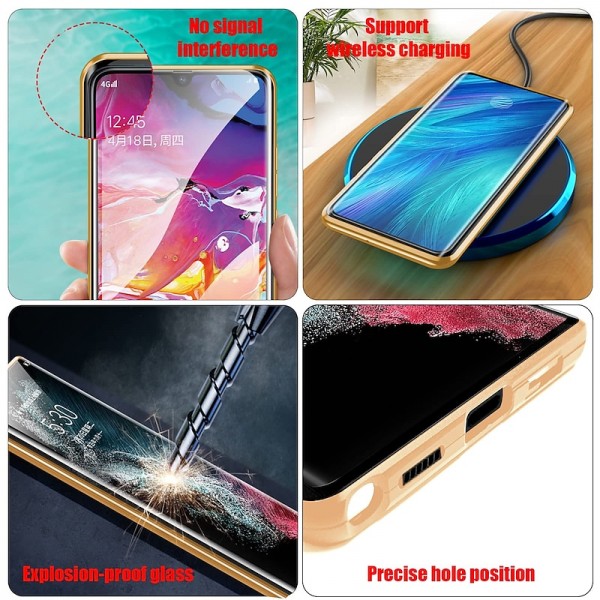 Magnetic Case with Screen Protector for Samsung Galaxy S24 S23 S22 S21 S20 Plus Ultra A14 A34 A54 A53 A52 Single Sided Glass Fashion Shockproof Solid Colored Tempered Glass Metal Phone Case Magnetic Case with Screen Protector for Samsung Galaxy S24 S23 S22 S21 S20 Plus Ultra A14 A34 A54 A53 A52 Single Sided Glass Fashion Shockproof Solid Colored Tempered Glass Metal Phone Case