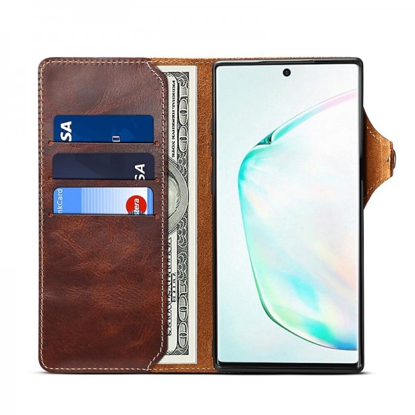 Phone Case For Samsung Galaxy S24 S23 S22 S21 S20 Plus Ultra Note 20 Ultra Full Body Case Leather Card Holder Solid Color Genuine Leather Phone Case For Samsung Galaxy S24 S23 S22 S21 S20 Plus Ultra Note 20 Ultra Full Body Case Leather Card Holder Solid Color Genuine Leather