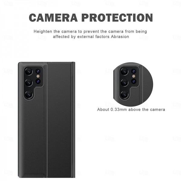 Phone Case For Samsung Galaxy S24 S23 S22 S21 Ultra Plus A72 Full Body Case Auto Sleep / Wake Up Magnetic Flip Kickstand Solid Colored TPU PU Leather