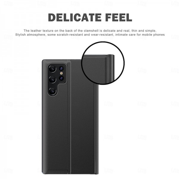 Phone Case For Samsung Galaxy S24 S23 S22 S21 Ultra Plus A72 Full Body Case Auto Sleep / Wake Up Magnetic Flip Kickstand Solid Colored TPU PU Leather