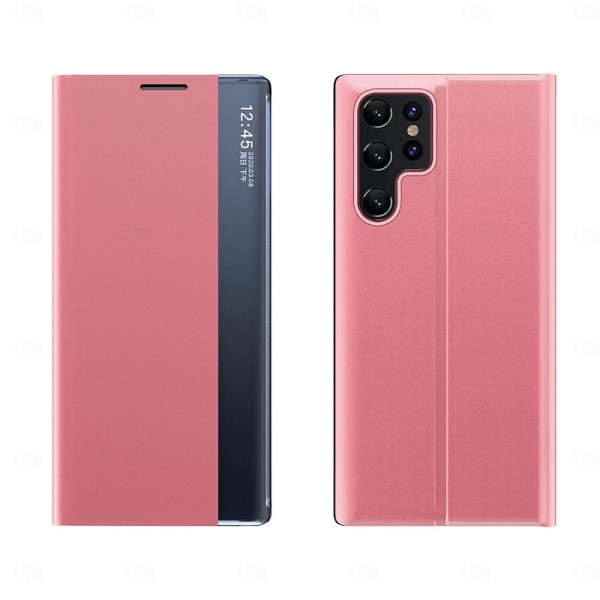 Phone Case For Samsung Galaxy S24 S23 S22 S21 Ultra Plus A72 Full Body Case Auto Sleep / Wake Up Magnetic Flip Kickstand Solid Colored TPU PU Leather