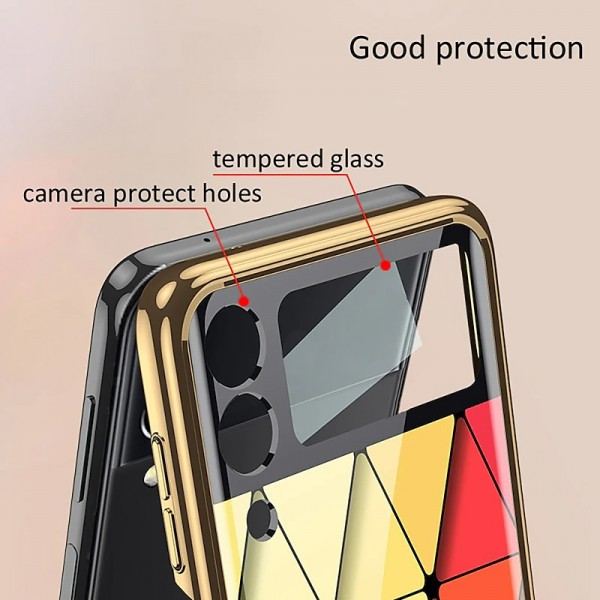 Phone Case For Samsung Galaxy Z Flip 5 Z Flip 4 Z Flip 3 Z Flip 2 Z Flip Back Cover Plating Camera Lens Protector Shockproof Transparent Solid Colored Marble Tempered Glass Phone Case For Samsung Galaxy Z Flip 5 Z Flip 4 Z Flip 3 Z Flip 2 Z Flip Back Cover Plating Camera Lens Protector Shockproof Transparent Solid Colored Marble Tempered Glass