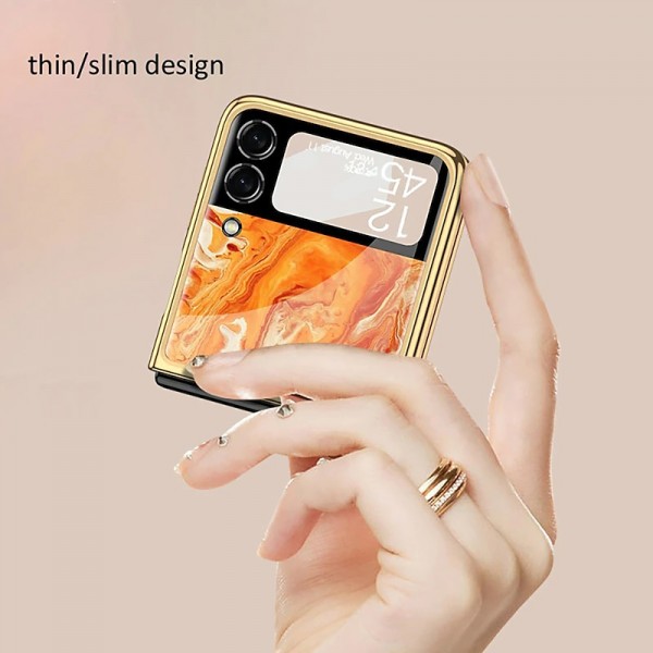 Phone Case For Samsung Galaxy Z Flip 5 Z Flip 4 Z Flip 3 Z Flip 2 Z Flip Back Cover Plating Camera Lens Protector Shockproof Transparent Solid Colored Marble Tempered Glass Phone Case For Samsung Galaxy Z Flip 5 Z Flip 4 Z Flip 3 Z Flip 2 Z Flip Back Cover Plating Camera Lens Protector Shockproof Transparent Solid Colored Marble Tempered Glass