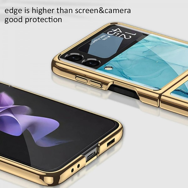 Phone Case For Samsung Galaxy Z Flip 5 Z Flip 4 Z Flip 3 Z Flip 2 Z Flip Back Cover Plating Camera Lens Protector Shockproof Transparent Solid Colored Marble Tempered Glass Phone Case For Samsung Galaxy Z Flip 5 Z Flip 4 Z Flip 3 Z Flip 2 Z Flip Back Cover Plating Camera Lens Protector Shockproof Transparent Solid Colored Marble Tempered Glass