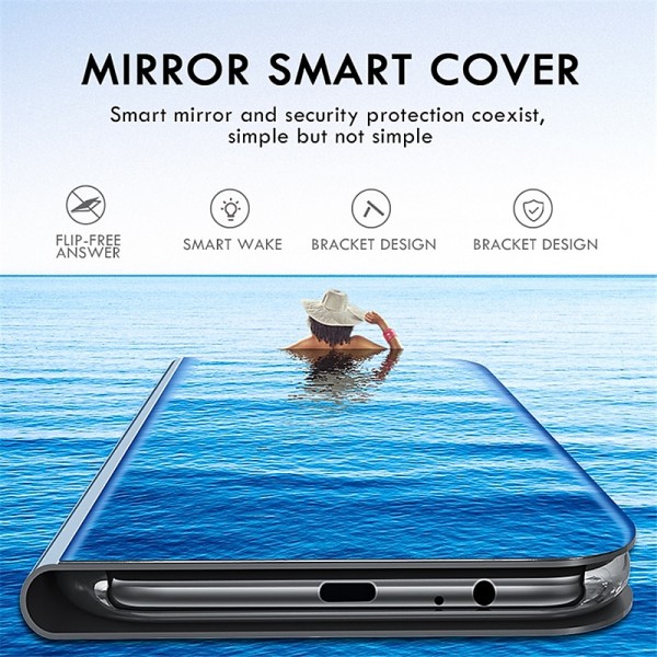 Phone Case For Samsung Galaxy S24 S23 S22 S21 S20 Plus Ultra A14 A54 Note 20 Ultra 10 Plus A32 A52 Full Body Case Flip with Stand Holder Mirror Auto Sleep / Wake Up Solid Colored TPU