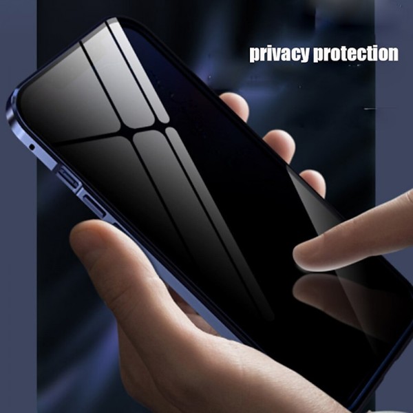 Phone Case For iPhone 15 Pro Max Plus iPhone 14 13 12 11 Pro Max Plus Mini Magnetic Adsorption Full Body Protective Double Sided Anti peep Tempered Glass