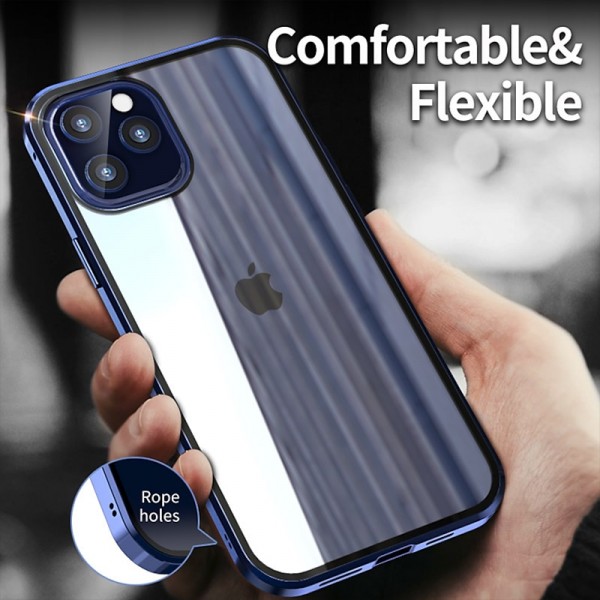 Phone Case For iPhone 15 Pro Max Plus iPhone 14 13 12 11 Pro Max Plus Mini Magnetic Adsorption Full Body Protective Double Sided Anti peep Tempered Glass