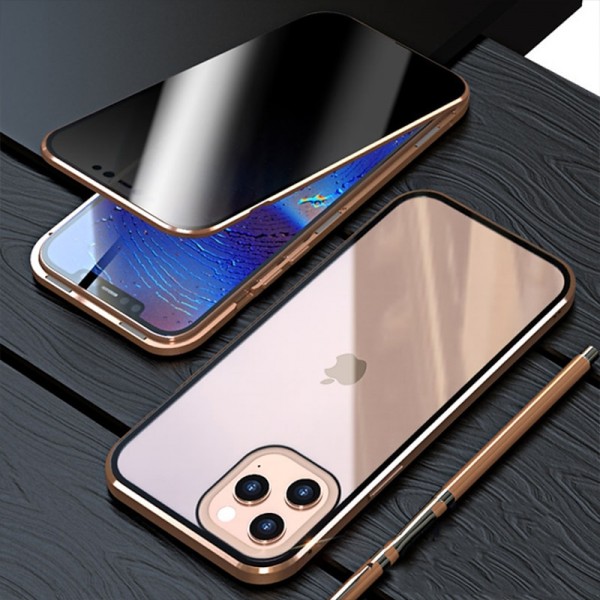Phone Case For iPhone 15 Pro Max Plus iPhone 14 13 12 11 Pro Max Plus Mini Magnetic Adsorption Full Body Protective Double Sided Anti peep Tempered Glass