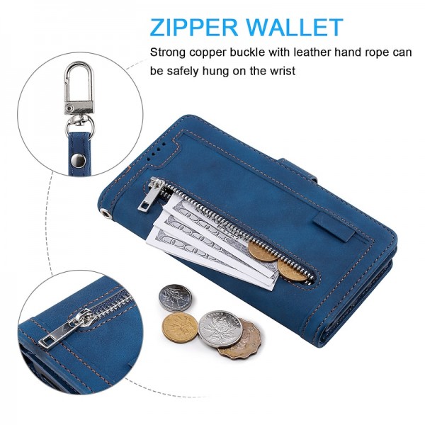 Phone Case For Samsung Galaxy S24 S23 S22 S21 S20 Plus Ultra A54 A34 A14 A73 A53 A33 A72 S10 A71 A52 A51 Full Body Case Wallet Case with Stand Holder Bling Zipper Retro Glitter Shine PU Leather