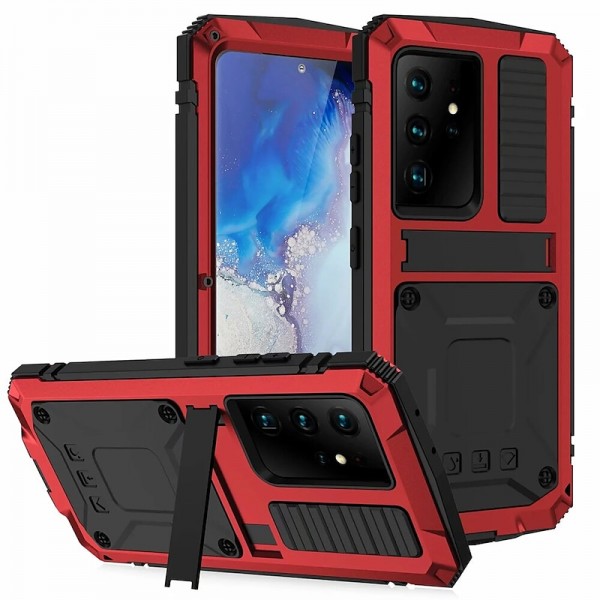 Phone Case For Samsung Galaxy S23 S22 S21 S20 Plus Ultra Note 20 Ultra A32 Full Body Case with Stand Holder Dustproof Military Grade Protection Solid Colored Armor Tempered Glass Metal Aluminium Phone Case For Samsung Galaxy S23 S22 S21 S20 Plus Ultra Note 20 Ultra A32 Full Body Case with Stand Holder Dustproof Military Grade Protection Solid Colored Armor Tempered Glass Metal Aluminium