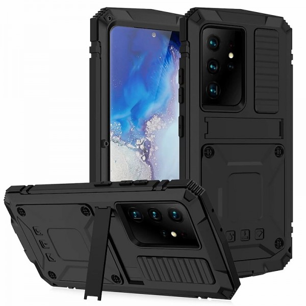 Phone Case For Samsung Galaxy S23 S22 S21 S20 Plus Ultra Note 20 Ultra A32 Full Body Case with Stand Holder Dustproof Military Grade Protection Solid Colored Armor Tempered Glass Metal Aluminium Phone Case For Samsung Galaxy S23 S22 S21 S20 Plus Ultra Note 20 Ultra A32 Full Body Case with Stand Holder Dustproof Military Grade Protection Solid Colored Armor Tempered Glass Metal Aluminium