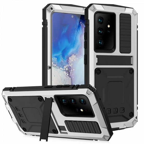 Phone Case For Samsung Galaxy S23 S22 S21 S20 Plus Ultra Note 20 Ultra A32 Full Body Case with Stand Holder Dustproof Military Grade Protection Solid Colored Armor Tempered Glass Metal Aluminium Phone Case For Samsung Galaxy S23 S22 S21 S20 Plus Ultra Note 20 Ultra A32 Full Body Case with Stand Holder Dustproof Military Grade Protection Solid Colored Armor Tempered Glass Metal Aluminium