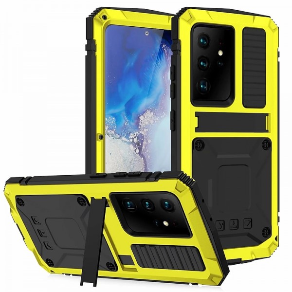 Phone Case For Samsung Galaxy S23 S22 S21 S20 Plus Ultra Note 20 Ultra A32 Full Body Case with Stand Holder Dustproof Military Grade Protection Solid Colored Armor Tempered Glass Metal Aluminium Phone Case For Samsung Galaxy S23 S22 S21 S20 Plus Ultra Note 20 Ultra A32 Full Body Case with Stand Holder Dustproof Military Grade Protection Solid Colored Armor Tempered Glass Metal Aluminium