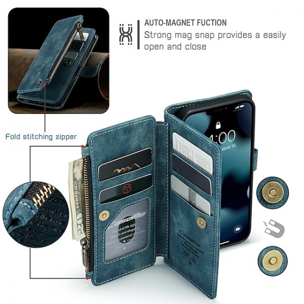 Phone Case For Apple iPhone 14 Pro Max Plus 13 12 11 Mini X XR XS 8 7 Full Body Case Wallet Case with Stand Zipper Shockproof Retro Solid Colored PU Leather Phone Case For Apple iPhone 14 Pro Max Plus 13 12 11 Mini X XR XS 8 7 Full Body Case Wallet Case with Stand Zipper Shockproof Retro Solid Colored PU Leather