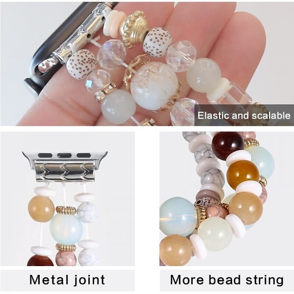 Jewelry Bracelet Compatible with Apple Watch band 38mm 40mm 41mm 42mm 44mm 45mm 49mm Women Elastic Beaded Beads Strap Replacement Wristband for iwatch Ultra 2 Series 9 8 7 SE 6 5 4 3 2 1 Jewelry Bracelet Compatible with Apple Watch band 38mm 40mm 41mm 42mm 44mm 45mm 49mm Women Elastic Beaded Beads Strap Replacement Wristband for iwatch Ultra 2 Series 9 8 7 SE 6 5 4 3 2 1