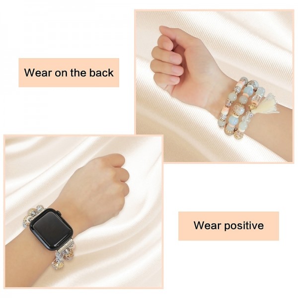 Jewelry Bracelet Compatible with Apple Watch band 38mm 40mm 41mm 42mm 44mm 45mm 49mm Women Elastic Beaded Beads Strap Replacement Wristband for iwatch Ultra 2 Series 9 8 7 SE 6 5 4 3 2 1 Jewelry Bracelet Compatible with Apple Watch band 38mm 40mm 41mm 42mm 44mm 45mm 49mm Women Elastic Beaded Beads Strap Replacement Wristband for iwatch Ultra 2 Series 9 8 7 SE 6 5 4 3 2 1