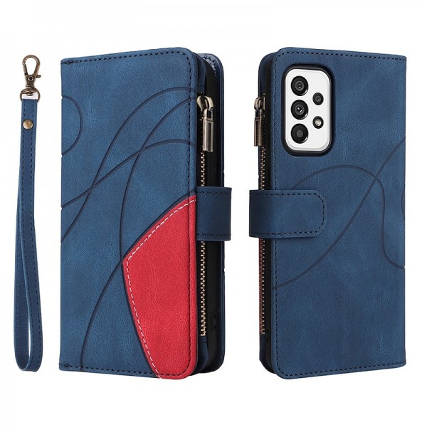 Phone Case For Samsung Galaxy S24 S23 S22 S21 S20 Plus Ultra A73 A53 A33 Wallet Case Flip Zipper with Wrist Strap Solid Colored PU Leather