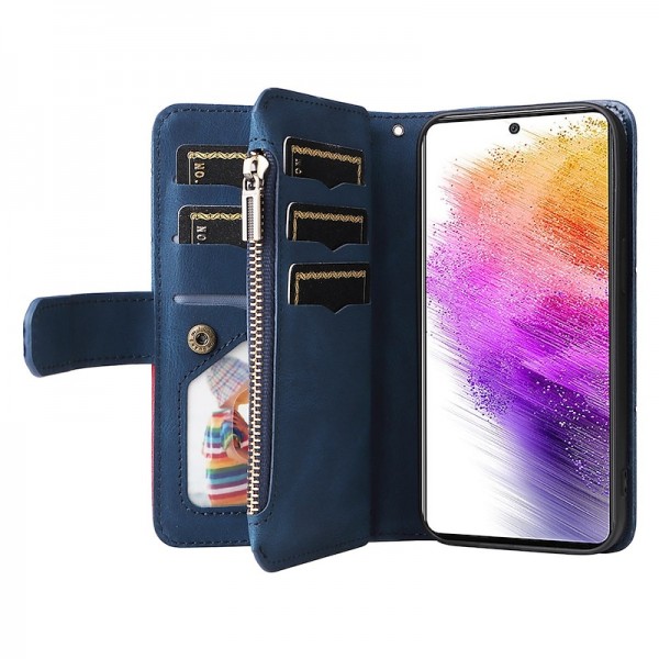 Phone Case For Samsung Galaxy S24 S23 S22 S21 S20 Plus Ultra A73 A53 A33 Wallet Case Flip Zipper with Wrist Strap Solid Colored PU Leather