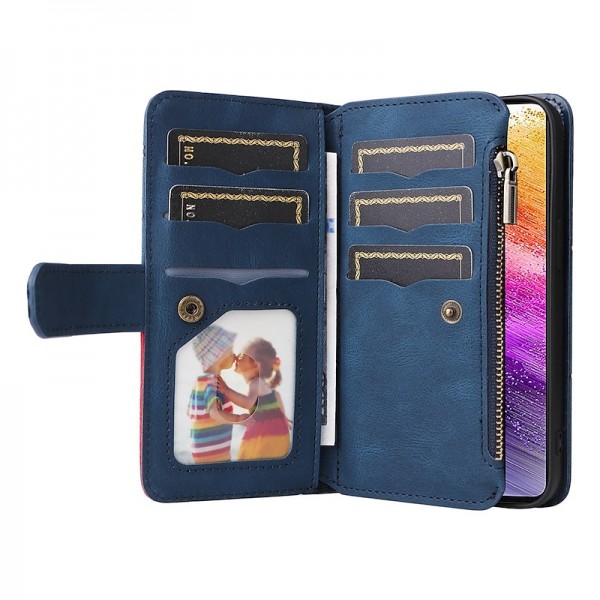 Phone Case For Samsung Galaxy S24 S23 S22 S21 S20 Plus Ultra A73 A53 A33 Wallet Case Flip Zipper with Wrist Strap Solid Colored PU Leather