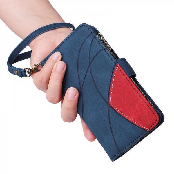 Phone Case For Samsung Galaxy S24 S23 S22 S21 S20 Plus Ultra A73 A53 A33 Wallet Case Flip Zipper with Wrist Strap Solid Colored PU Leather