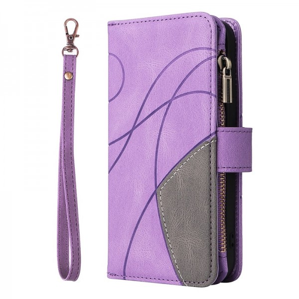 Phone Case For Samsung Galaxy S24 S23 S22 S21 S20 Plus Ultra A73 A53 A33 Wallet Case Flip Zipper with Wrist Strap Solid Colored PU Leather