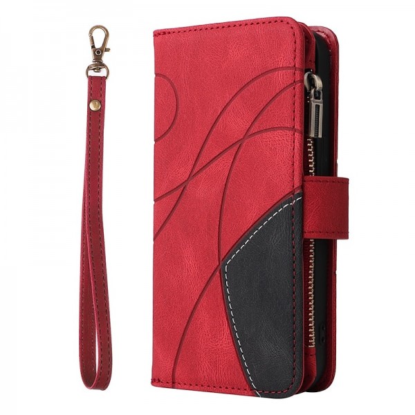 Phone Case For Samsung Galaxy S24 S23 S22 S21 S20 Plus Ultra A73 A53 A33 Wallet Case Flip Zipper with Wrist Strap Solid Colored PU Leather