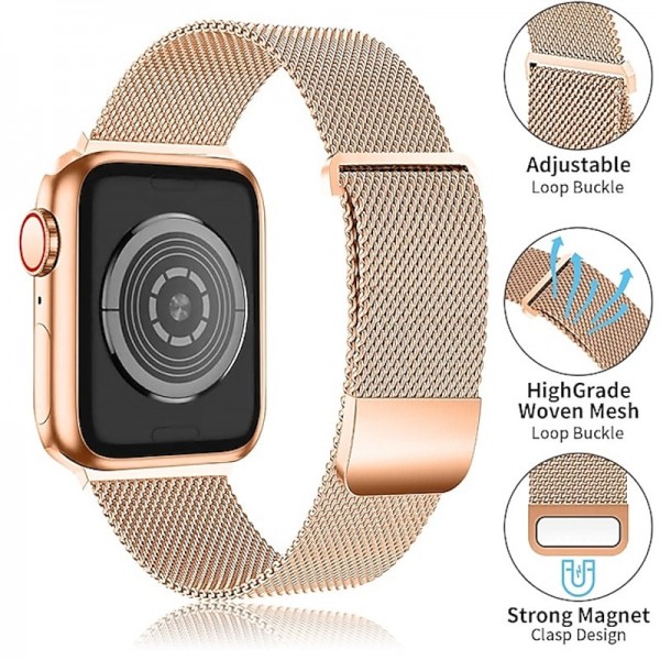 Milanese Loop Compatible with Apple Watch band 38mm 40mm 41mm 42mm 44mm 45mm 49mm Women Magnetic Clasp Adjustable Stainless Steel Strap Replacement Wristband for iwatch Series Ultra 8 7 6 5 4 3 2 1 SE Milanese Loop Compatible with Apple Watch band 38mm 40mm 41mm 42mm 44mm 45mm 49mm Women Magnetic Clasp Adjustable Stainless Steel Strap Replacement Wristband for iwatch Series Ultra 8 7 6 5 4 3 2 1 SE