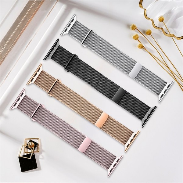 Milanese Loop Compatible with Apple Watch band 38mm 40mm 41mm 42mm 44mm 45mm 49mm Women Magnetic Clasp Adjustable Stainless Steel Strap Replacement Wristband for iwatch Series Ultra 8 7 6 5 4 3 2 1 SE Milanese Loop Compatible with Apple Watch band 38mm 40mm 41mm 42mm 44mm 45mm 49mm Women Magnetic Clasp Adjustable Stainless Steel Strap Replacement Wristband for iwatch Series Ultra 8 7 6 5 4 3 2 1 SE