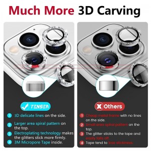 1 Set Camera Lens Protector For Apple iPhone 15 Pro Max Plus iPhone 14 13 12 11 Pro Max Mini X XR XS Max 8 7 Plus Aluminum alloy 9H Hardness Anti-Fingerprint Diamond Scratch Proof
