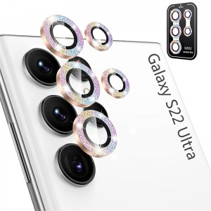 1 Set Camera Lens Protector For Samsung S24 Ultra Plus S23 Ultra Plus S22 Ultra Tempered Glass Aluminum alloy 9H Hardness Anti-Fingerprint Diamond Scratch Proof