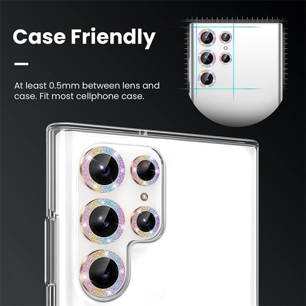 1 Set Camera Lens Protector For Samsung S24 Ultra Plus S23 Ultra Plus S22 Ultra Tempered Glass Aluminum alloy 9H Hardness Anti-Fingerprint Diamond Scratch Proof 1 Set Camera Lens Protector For Samsung S24 Ultra Plus S23 Ultra Plus S22 Ultra Tempered Glass Aluminum alloy 9H Hardness Anti-Fingerprint Diamond Scratch Proof