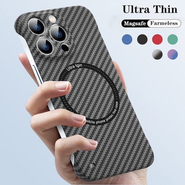 Phone Case For Apple iPhone 15 Pro Max Plus iPhone 14 Pro Max iPhone 13 Pro Max 12 11 Slim Case With Magsafe Ultra Thin Shockproof Carbon Fiber PC