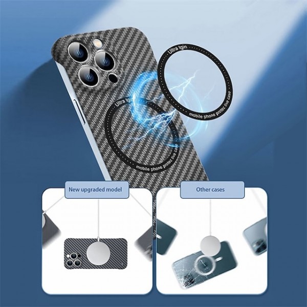 Phone Case For Apple iPhone 15 Pro Max Plus iPhone 14 Pro Max iPhone 13 Pro Max 12 11 Slim Case With Magsafe Ultra Thin Shockproof Carbon Fiber PC