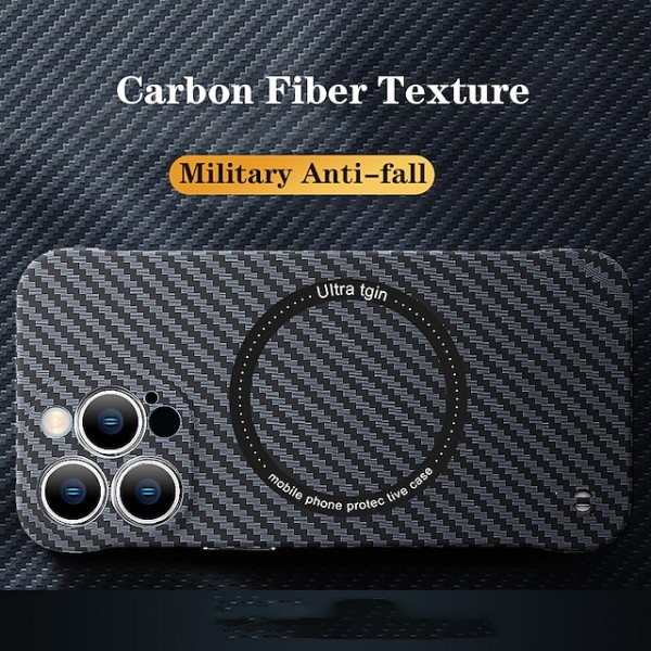 Phone Case For Apple iPhone 15 Pro Max Plus iPhone 14 Pro Max iPhone 13 Pro Max 12 11 Slim Case With Magsafe Ultra Thin Shockproof Carbon Fiber PC