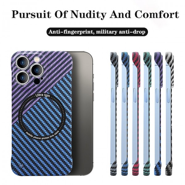 Phone Case For Apple iPhone 15 Pro Max Plus iPhone 14 Pro Max iPhone 13 Pro Max 12 11 Slim Case With Magsafe Ultra Thin Shockproof Carbon Fiber PC