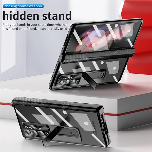 Phone Case For Samsung Galaxy Z Fold 5 Z Fold 4 Z Fold 3 Full Body Case and Screen Protector Full Body Protective Camera Lens Protector Transparent Tempered Glass PC Metal Phone Case For Samsung Galaxy Z Fold 5 Z Fold 4 Z Fold 3 Full Body Case and Screen Protector Full Body Protective Camera Lens Protector Transparent Tempered Glass PC Metal