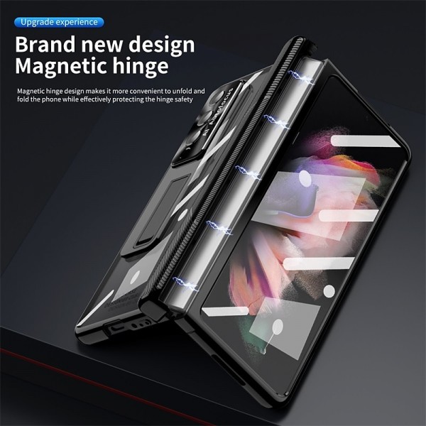 Phone Case For Samsung Galaxy Z Fold 5 Z Fold 4 Z Fold 3 Full Body Case and Screen Protector Full Body Protective Camera Lens Protector Transparent Tempered Glass PC Metal Phone Case For Samsung Galaxy Z Fold 5 Z Fold 4 Z Fold 3 Full Body Case and Screen Protector Full Body Protective Camera Lens Protector Transparent Tempered Glass PC Metal
