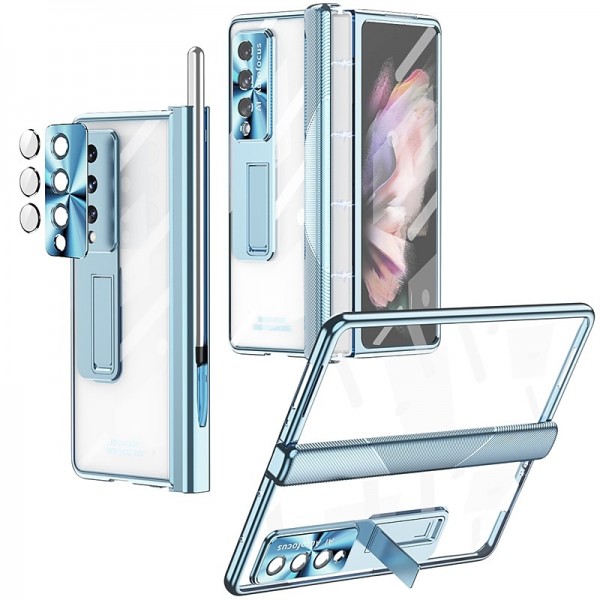 Phone Case For Samsung Galaxy Z Fold 5 Z Fold 4 Z Fold 3 Full Body Case and Screen Protector Full Body Protective Camera Lens Protector Transparent Tempered Glass PC Metal Phone Case For Samsung Galaxy Z Fold 5 Z Fold 4 Z Fold 3 Full Body Case and Screen Protector Full Body Protective Camera Lens Protector Transparent Tempered Glass PC Metal