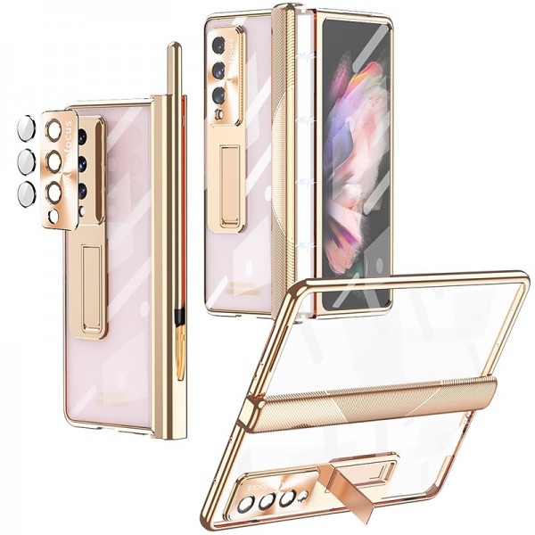 Phone Case For Samsung Galaxy Z Fold 5 Z Fold 4 Z Fold 3 Full Body Case and Screen Protector Full Body Protective Camera Lens Protector Transparent Tempered Glass PC Metal Phone Case For Samsung Galaxy Z Fold 5 Z Fold 4 Z Fold 3 Full Body Case and Screen Protector Full Body Protective Camera Lens Protector Transparent Tempered Glass PC Metal