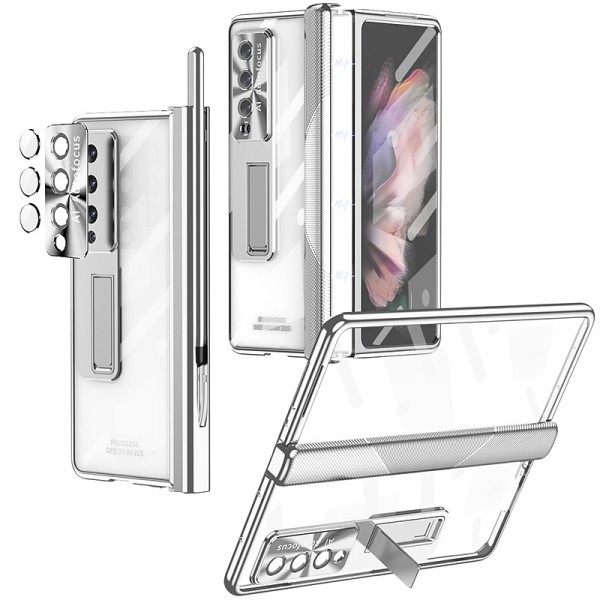 Phone Case For Samsung Galaxy Z Fold 5 Z Fold 4 Z Fold 3 Full Body Case and Screen Protector Full Body Protective Camera Lens Protector Transparent Tempered Glass PC Metal Phone Case For Samsung Galaxy Z Fold 5 Z Fold 4 Z Fold 3 Full Body Case and Screen Protector Full Body Protective Camera Lens Protector Transparent Tempered Glass PC Metal