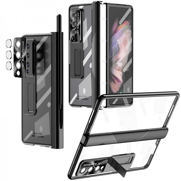 Phone Case For Samsung Galaxy Z Fold 5 Z Fold 4 Z Fold 3 Full Body Case and Screen Protector Full Body Protective Camera Lens Protector Transparent Tempered Glass PC Metal Phone Case For Samsung Galaxy Z Fold 5 Z Fold 4 Z Fold 3 Full Body Case and Screen Protector Full Body Protective Camera Lens Protector Transparent Tempered Glass PC Metal