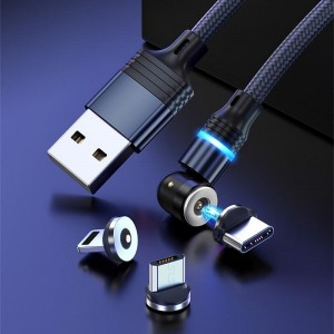 Multi Charging Cable 0.5m(1.5Ft) 3.3ft 6.6ft USB A to Lightning / micro / USB C 2.4 A Charging Cable Fast Charging Nylon Braided 3 in 1 Magnetic For Samsung Xiaomi Huawei Phone Accessory