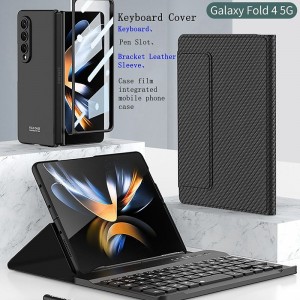 Phone Case For Samsung Galaxy Z Fold 5 Z Fold 4 3 2 Full Body Case Detachable with Keyboard Leather Solid Colored PC PU Leather Phone Case For Samsung Galaxy Z Fold 5 Z Fold 4 3 2 Full Body Case Detachable with Keyboard Leather Solid Colored PC PU Leather