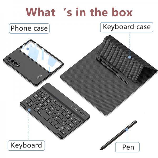 Phone Case For Samsung Galaxy Z Fold 5 Z Fold 4 3 2 Full Body Case Detachable with Keyboard Leather Solid Colored PC PU Leather Phone Case For Samsung Galaxy Z Fold 5 Z Fold 4 3 2 Full Body Case Detachable with Keyboard Leather Solid Colored PC PU Leather