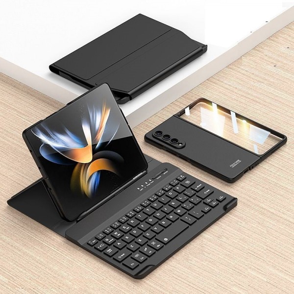 Phone Case For Samsung Galaxy Z Fold 5 Z Fold 4 3 2 Full Body Case Detachable with Keyboard Leather Solid Colored PC PU Leather Phone Case For Samsung Galaxy Z Fold 5 Z Fold 4 3 2 Full Body Case Detachable with Keyboard Leather Solid Colored PC PU Leather