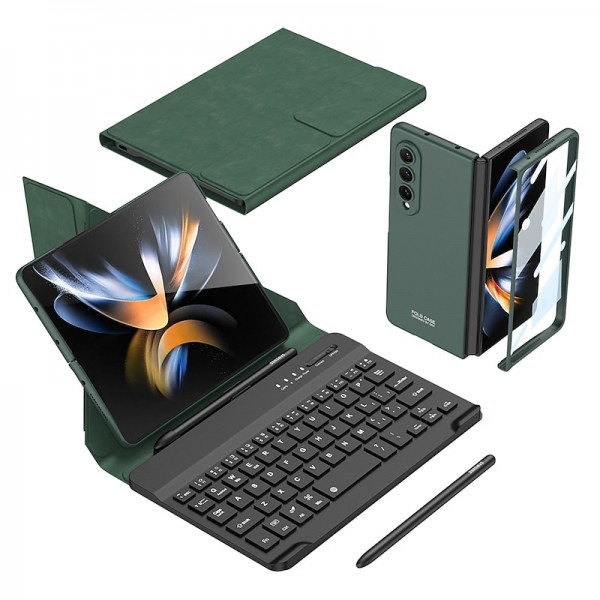 Phone Case For Samsung Galaxy Z Fold 5 Z Fold 4 3 2 Full Body Case Detachable with Keyboard Leather Solid Colored PC PU Leather Phone Case For Samsung Galaxy Z Fold 5 Z Fold 4 3 2 Full Body Case Detachable with Keyboard Leather Solid Colored PC PU Leather