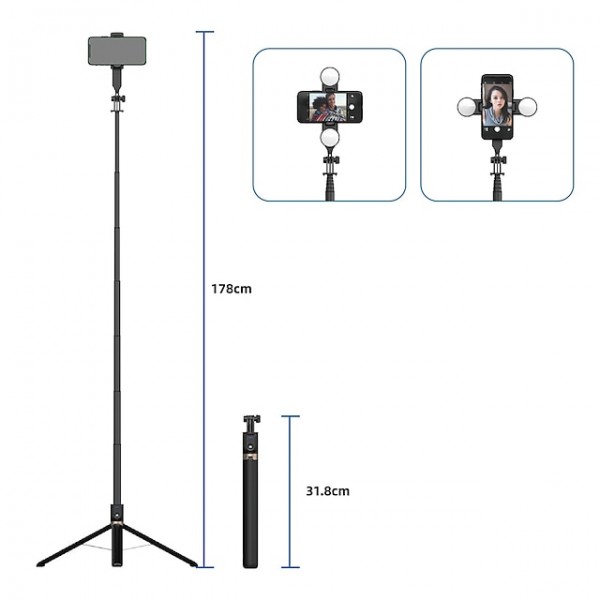 Phone Tripod Portable Adjustable Retractable Phone Holder for Outdoor Bed Selfies / Vlogging / Live Streaming Compatible with Tablet All Mobile Phone Phone Accessory Phone Tripod Portable Adjustable Retractable Phone Holder for Outdoor Bed Selfies / Vlogging / Live Streaming Compatible with Tablet All Mobile Phone Phone Accessory